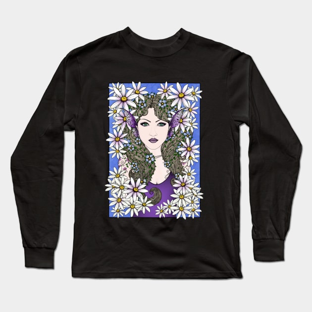 Lovely Daisies Long Sleeve T-Shirt by stickypixie